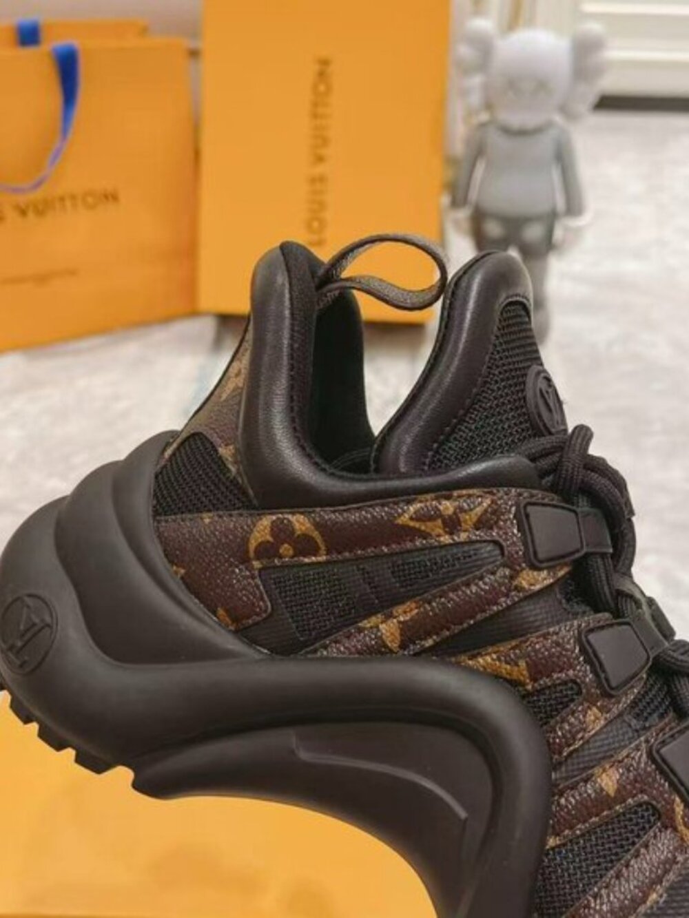 Louis Vuitton Monogram Black and Brown Sneakers - Picture 5 of 6